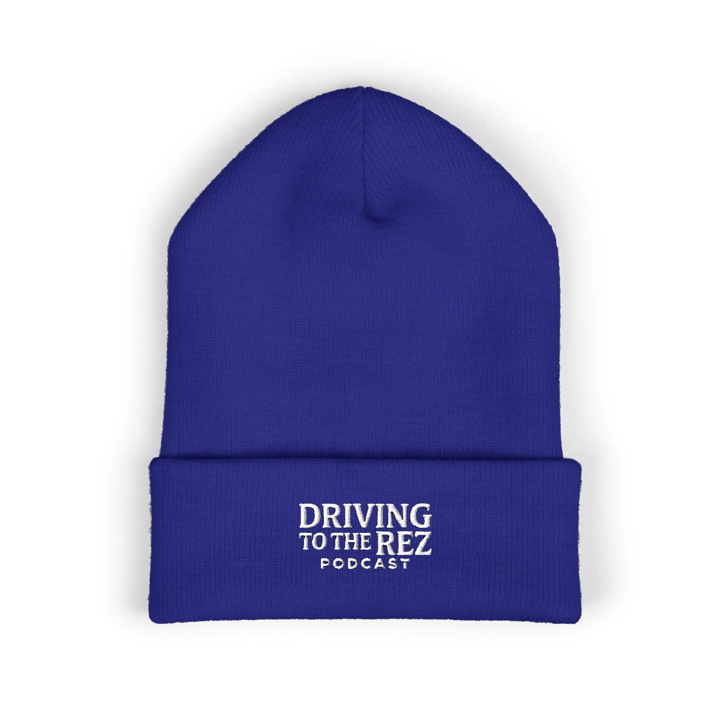 Driving to the Rez Podcast Embroidered Cuffed Beanie